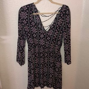 BLACK FORAL LOOSE DRESS